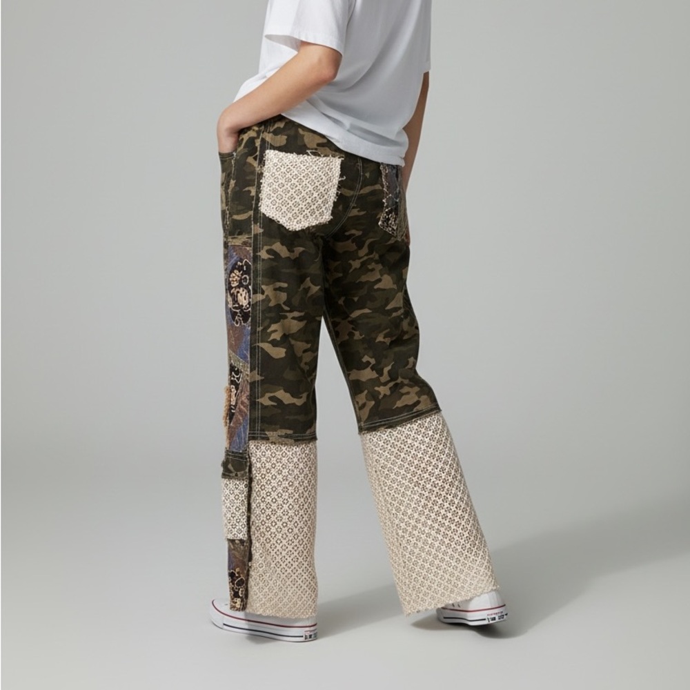 POL Camouflage Patchwork Wide Leg Pants - Picture 2 of 2